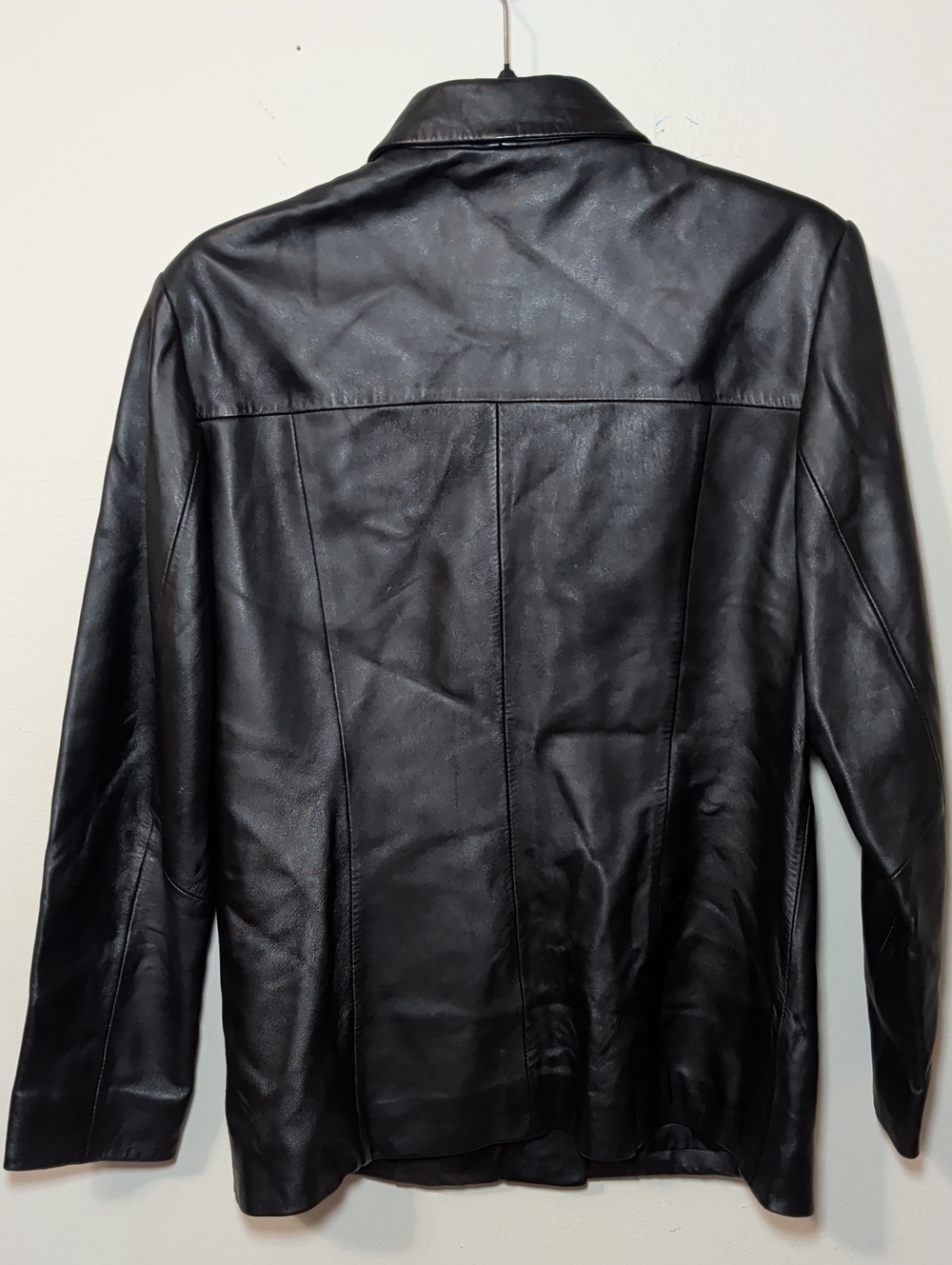Pendleton Vintage Black Leather Jacket Button Front Collared Women's Size M - Picture 5 of 5
